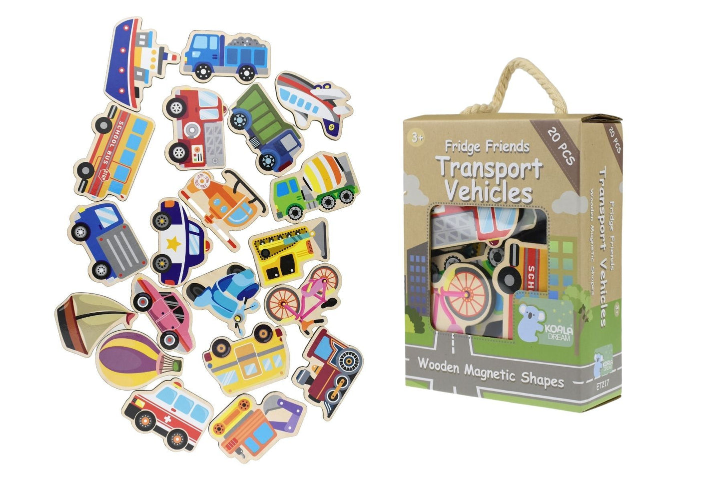 Magnetic Fridge Friends 20Pc  - Transport Vehicles