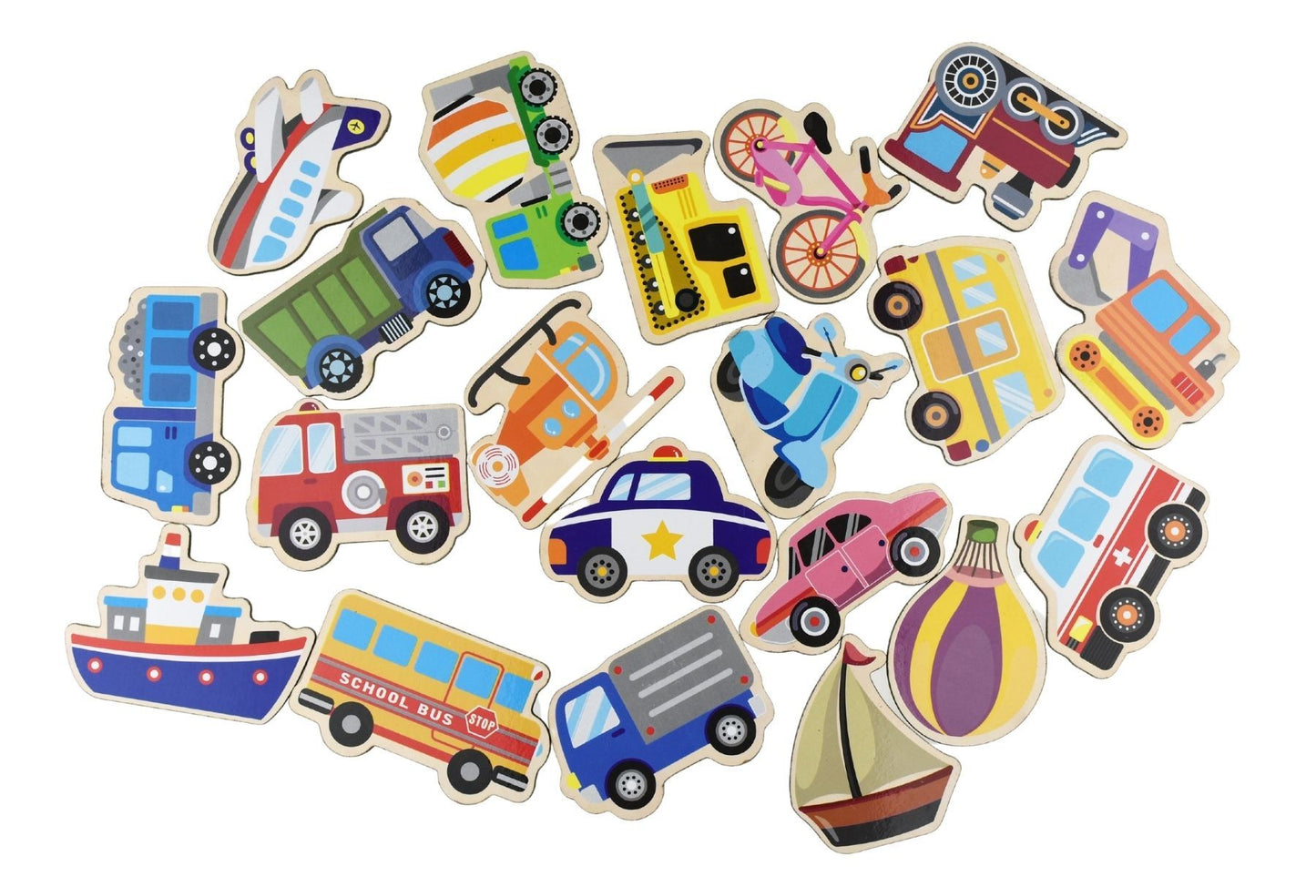 Magnetic Fridge Friends 20Pc  - Transport Vehicles
