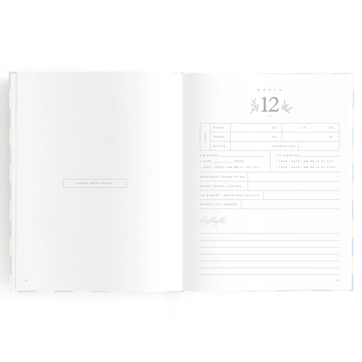 Baby Book - Blue Check