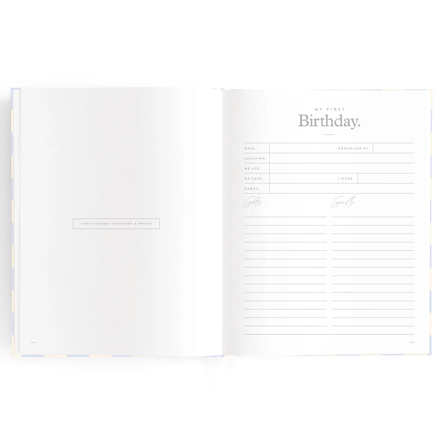 Baby Book - Blue Check
