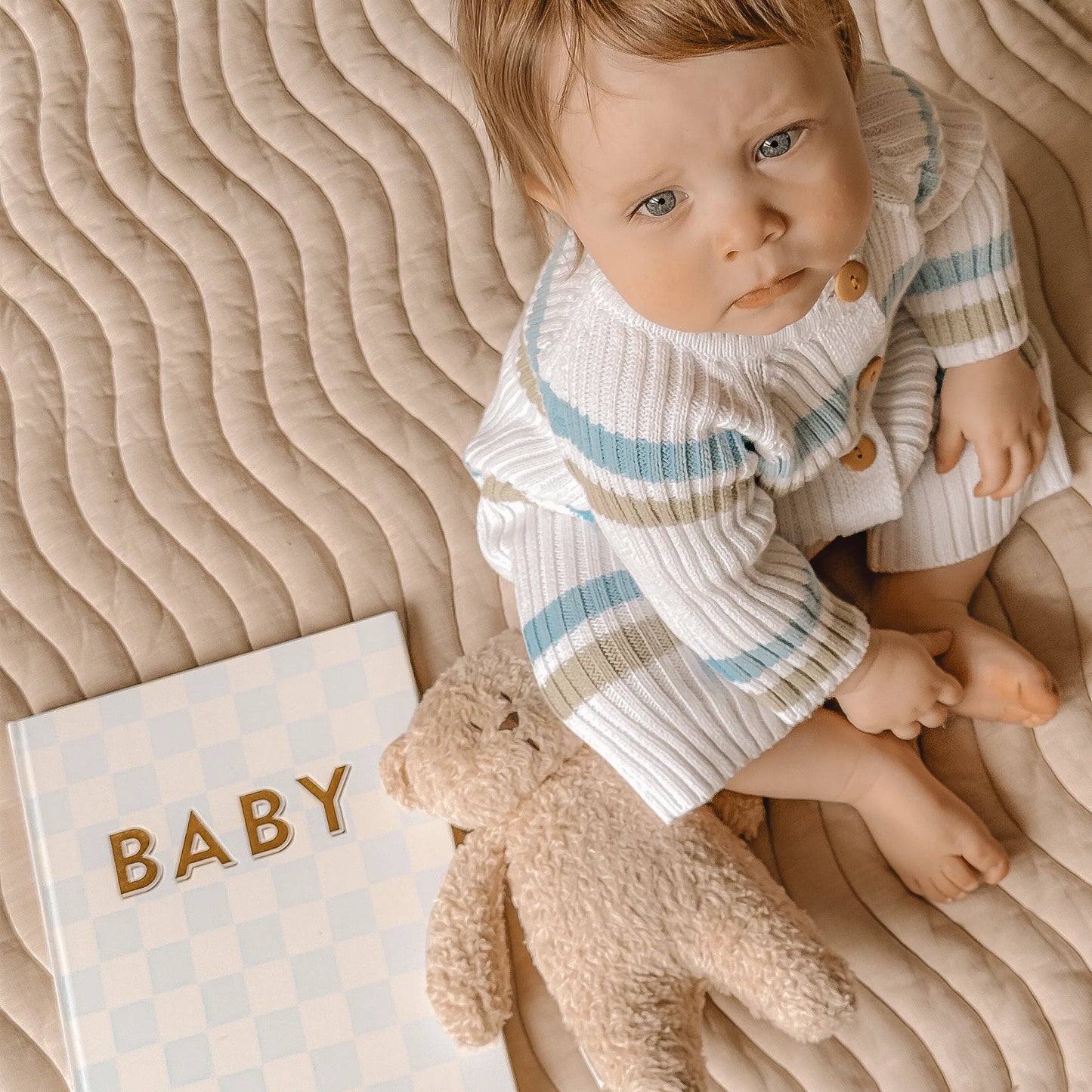 Baby Book - Blue Check