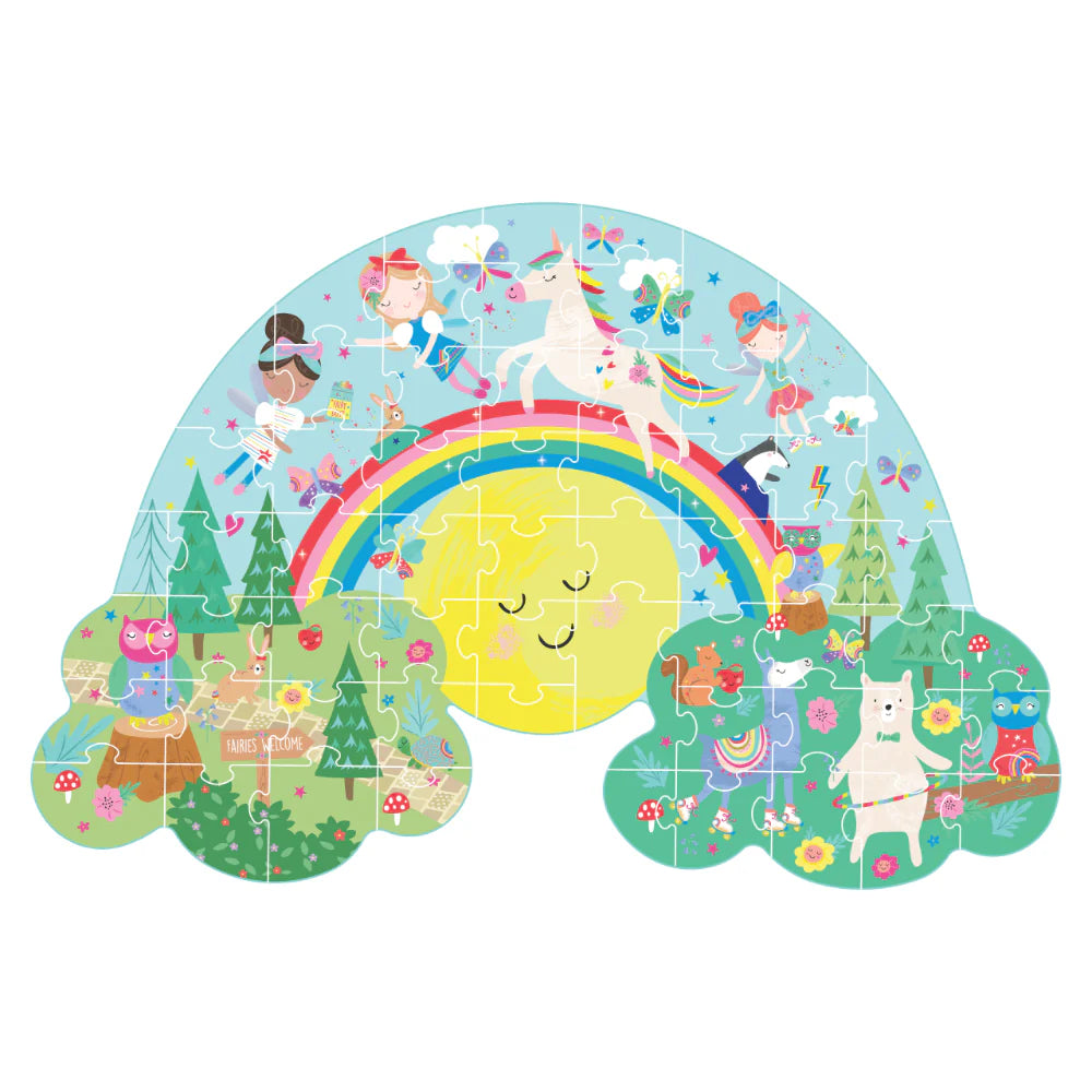 Floss & Rock 60 pc Shaped Jigsaw Puzzle - Rainbow Fairy