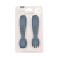 Silicone Fork & Spoon Set - Slate Blue