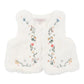 Botanica Embroidered Faux Fur Vest - Cream