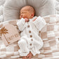 Knitted Cotton Ribbed Romper - Milk