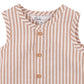 Brady Woven Romper - Caramel Stripe