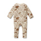 Organic Zipsuit w Feet - Winter Forest