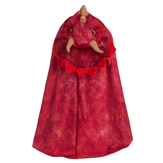 Red Triceratops Hooded Cape