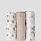 Muslin Wraps 3 Pack  - Bushland Bear