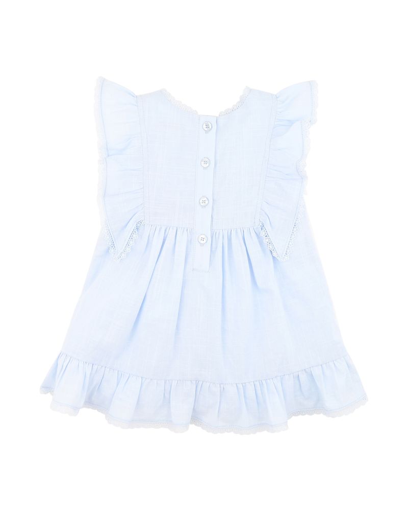 Poppy Emb Yoke Dress - Bluebell