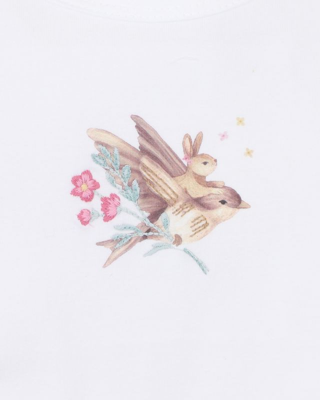 Winnie Bird  L/S Bodysuit - Cream