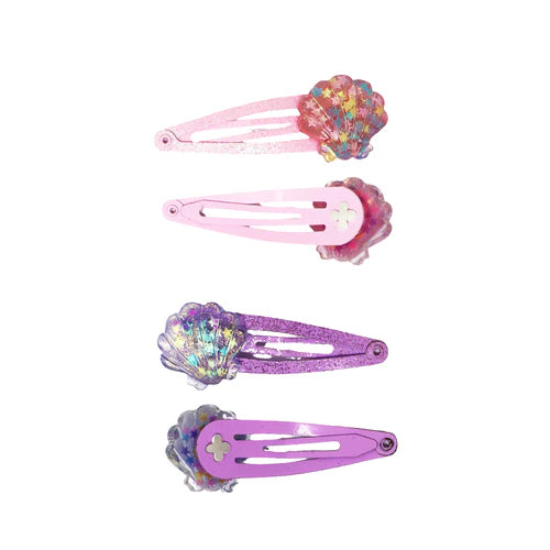 Mermaid Glitter Shell Hair Clips