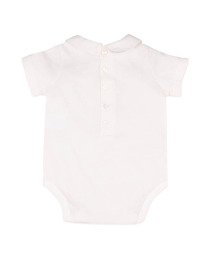Evan Emb Collared Bodysuit - Cloud