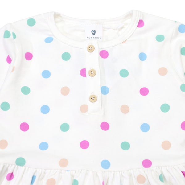 Polkadot Cotton Dress - Cream