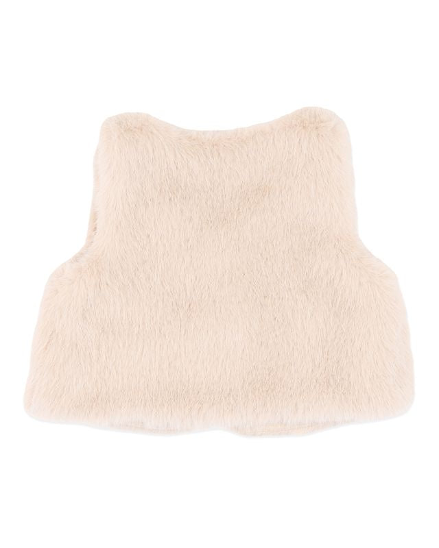 Winnie Emb. Faux Fur Vest - Natural