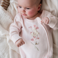 Nancy Velour L/S Zip Onesie - Peachy Pink
