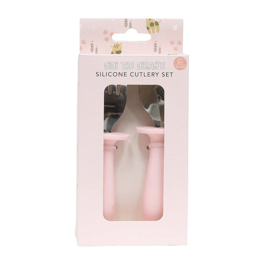 Baby Giraffe Silicone Cutlery Set