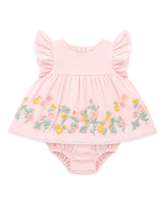 Pia Emb. Overlay Bodysuit - Petal Pink