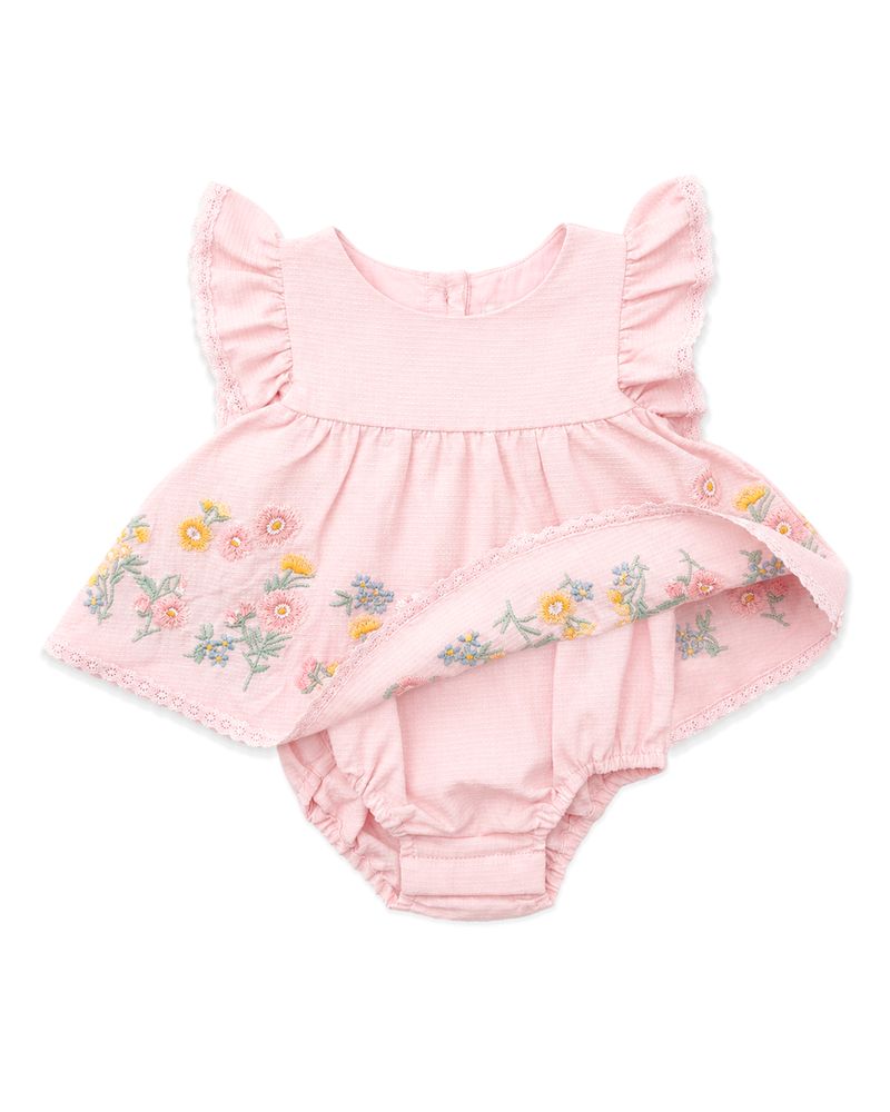 Pia Emb. Overlay Bodysuit - Petal Pink