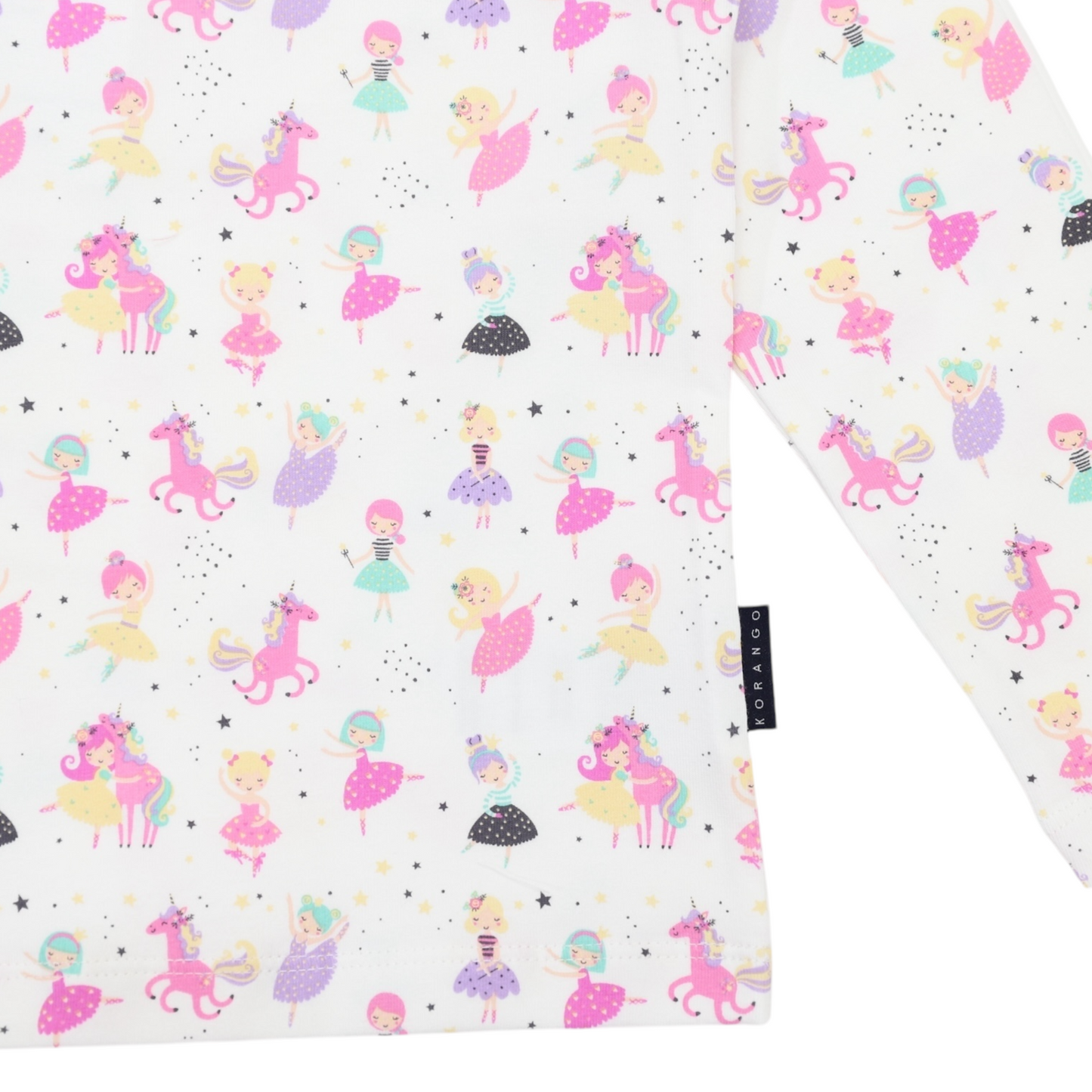 Dancing Unicorn Frill Print Tee - Cream