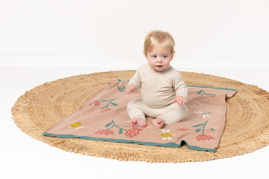 Cotton Baby Blanket - Drew Dragonfly