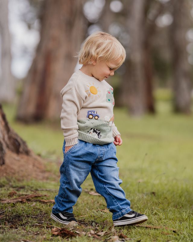 Hunter Pull On Jeans - Mid Blue