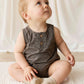 Archie Playsuit - Coffee Grid