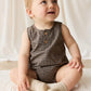 Archie Playsuit - Coffee Grid