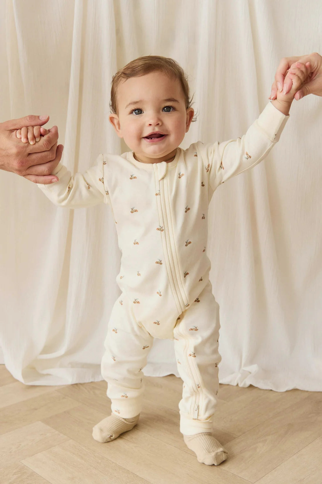 Reece Zip Onepiece - Forest Night Acorns
