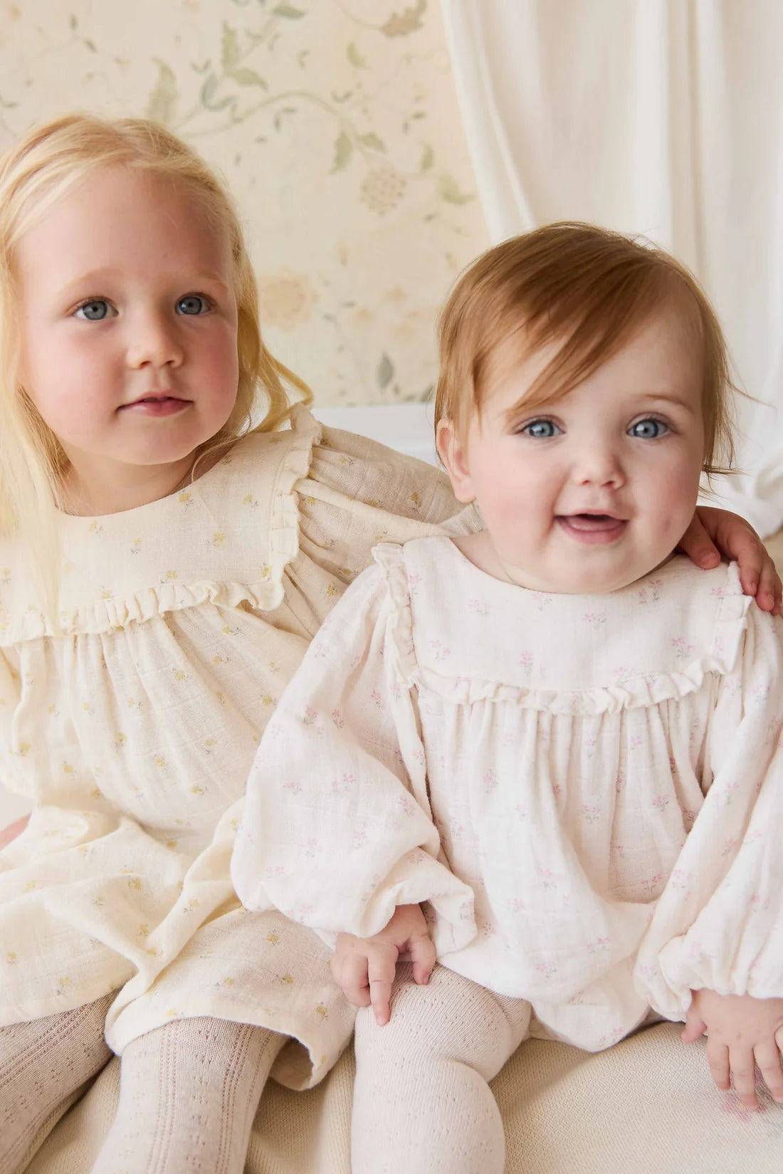 Organic Cotton Muslin Amira Dress - Vintage Ditsy