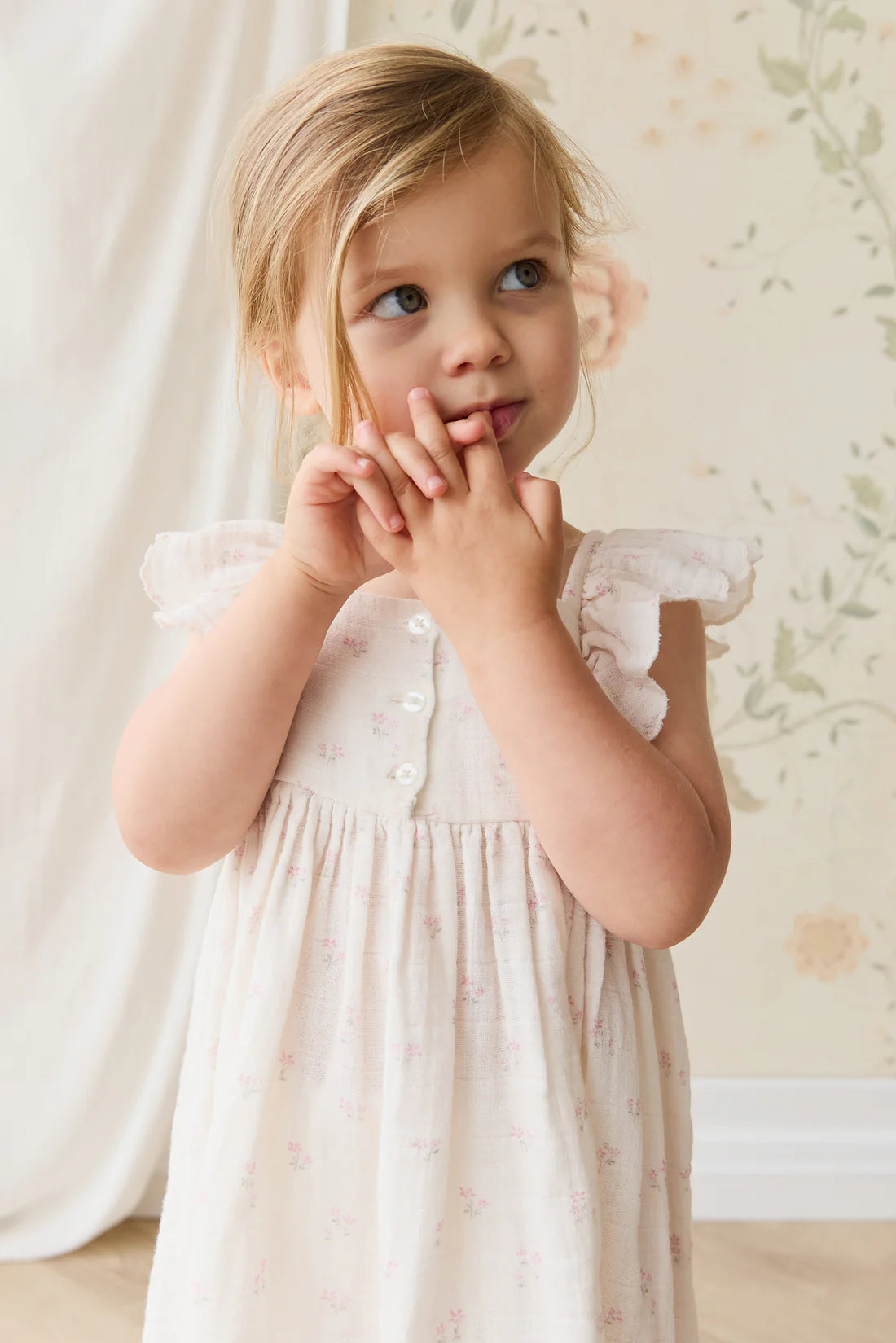 Organic Cotton Muslin Annalise Dress - Pauline Pink