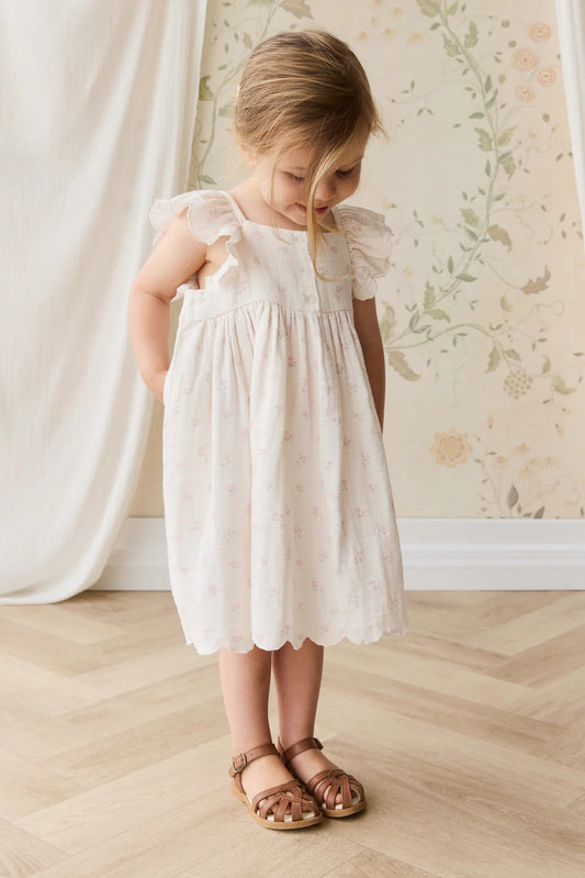 Organic Cotton Muslin Annalise Dress - Pauline Pink