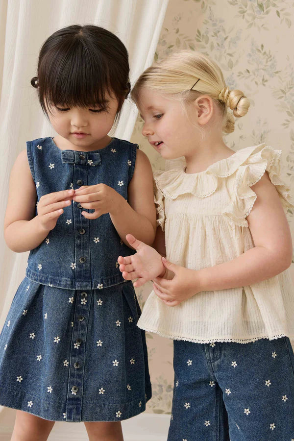 Etta Skirt - Josie Floral Denim