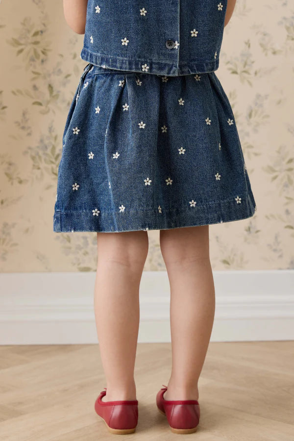 Etta Skirt - Josie Floral Denim