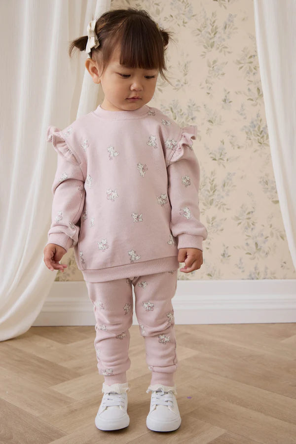 Morgan Track Pant - Bow Kitties Mauve