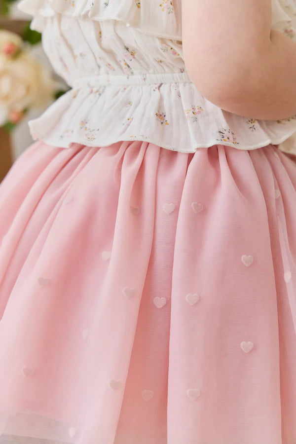 Lottie Skirt - Petite Heart Carnation