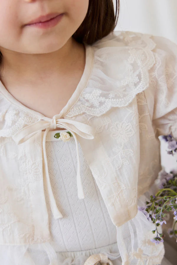 Josephine Singlet - Sweet Heart Pointelle Parchment