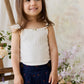 Josephine Singlet - Sweet Heart Pointelle Parchment