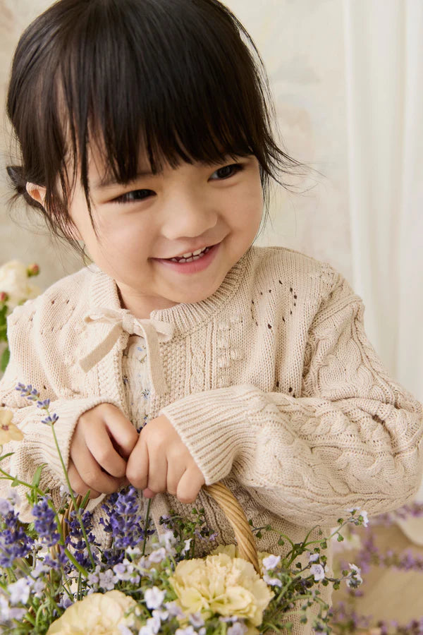 Josephine Cardigan - Light Oatmeal Marle