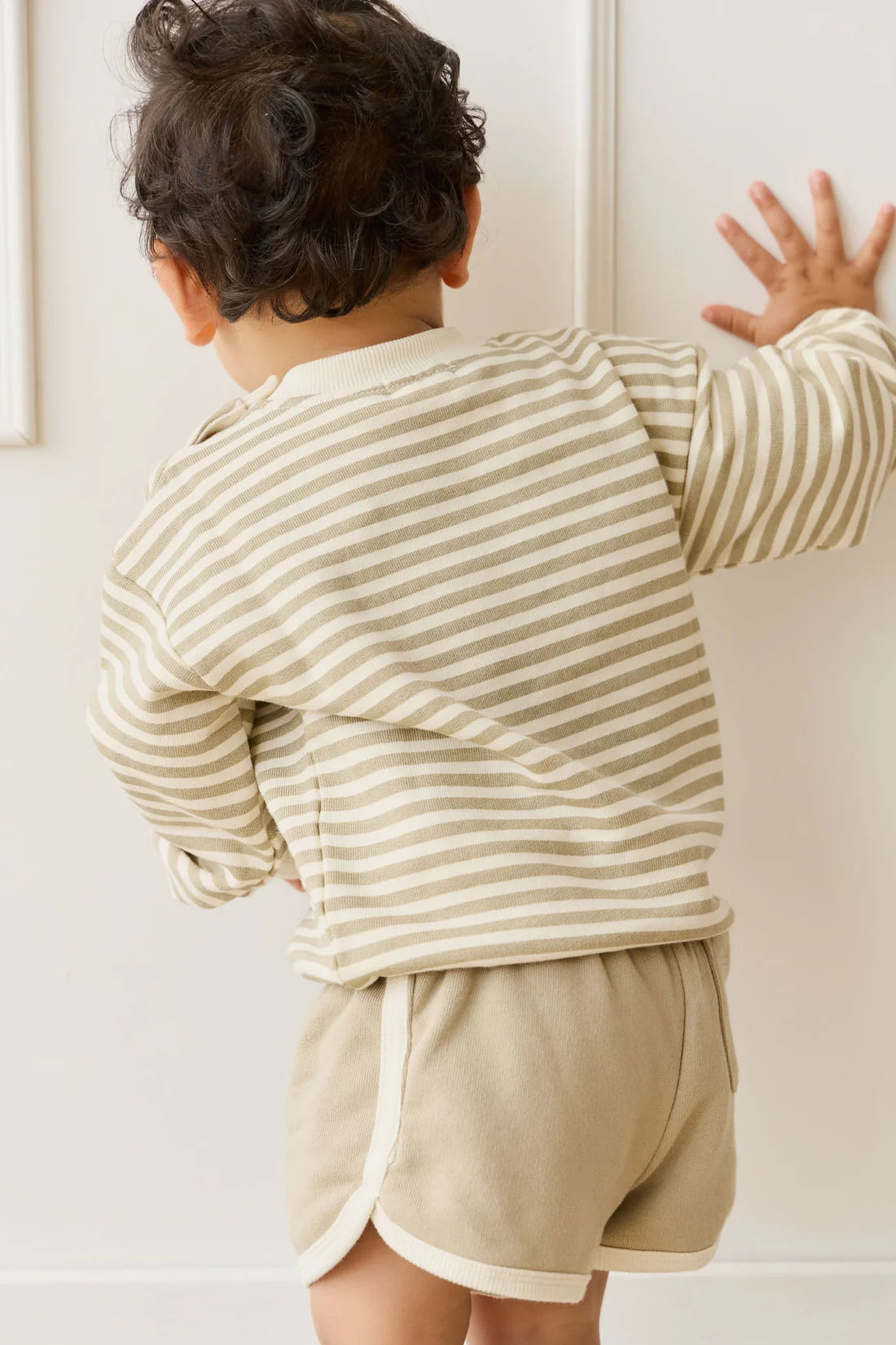 Peyton Sweatshirt - Slim Stripe Sandy Brown/Cloud