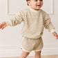 Peyton Sweatshirt - Slim Stripe Sandy Brown/Cloud