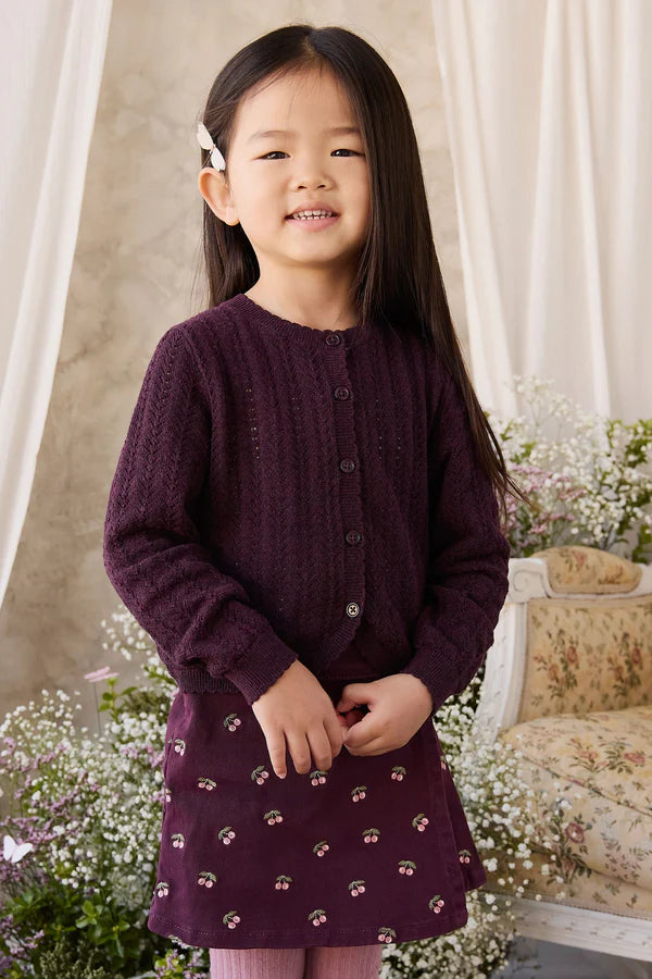 Maxine Knitted Cardigan - Blackcurrant