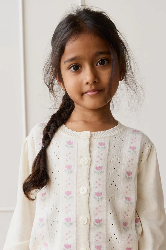 Willow Cardigan - Willow Jacquard Parchment
