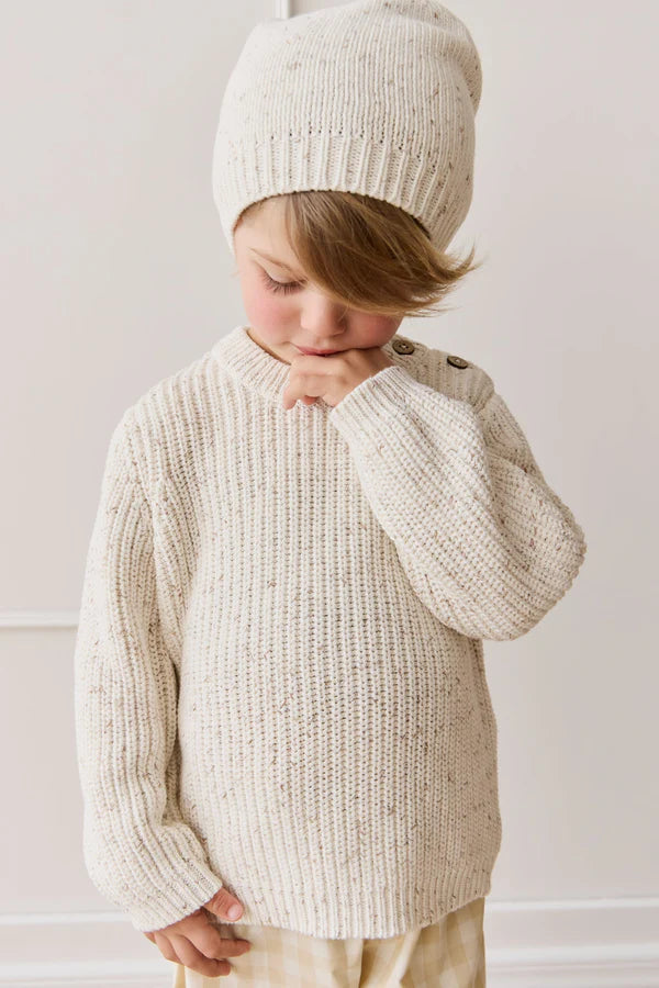 Harry Knit Jumper - Oatmeal Hay Fleck