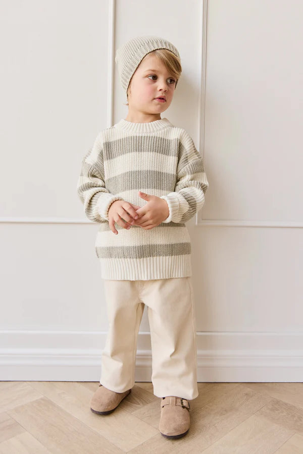 Johan Stripe Jumper - Cloud/Raindance