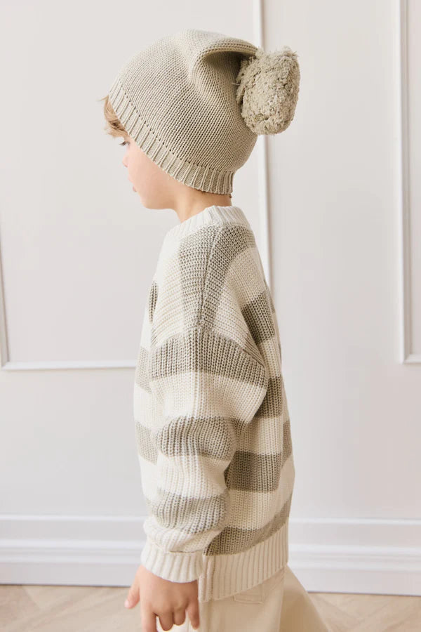 Johan Stripe Jumper - Cloud/Raindance