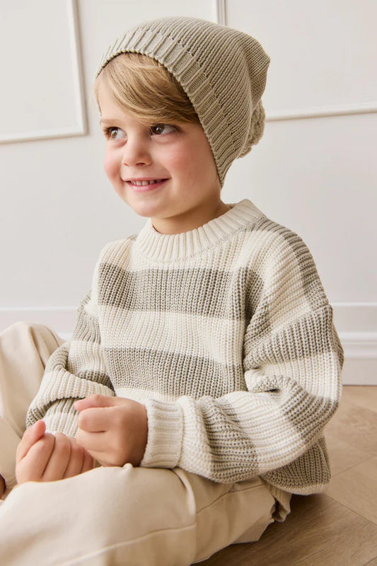 Johan Stripe Jumper - Cloud/Raindance
