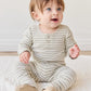 Modal L/Slv Slim Stripe Bodysuit - Raindance/Cloud