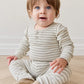 Modal L/Slv Slim Stripe Bodysuit - Raindance/Cloud
