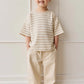 Waffle Leith Tee - Stripe Oat/Cloud